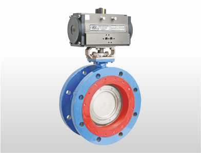 Pneumatic Actuator Triple Offset Double Flange Butterfly Valve